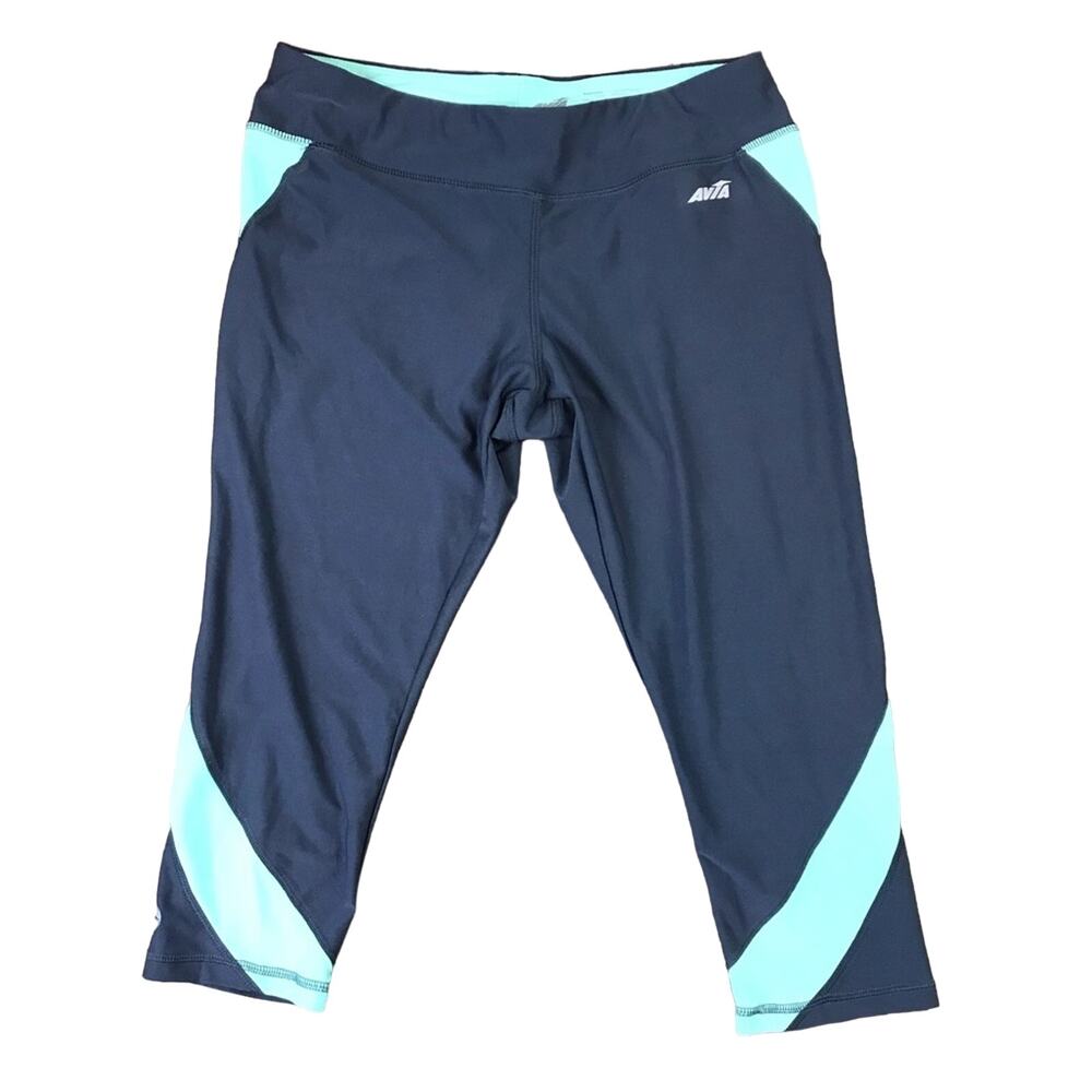 Avia Athletic Yoga Cropped Leggings Mint Gray M